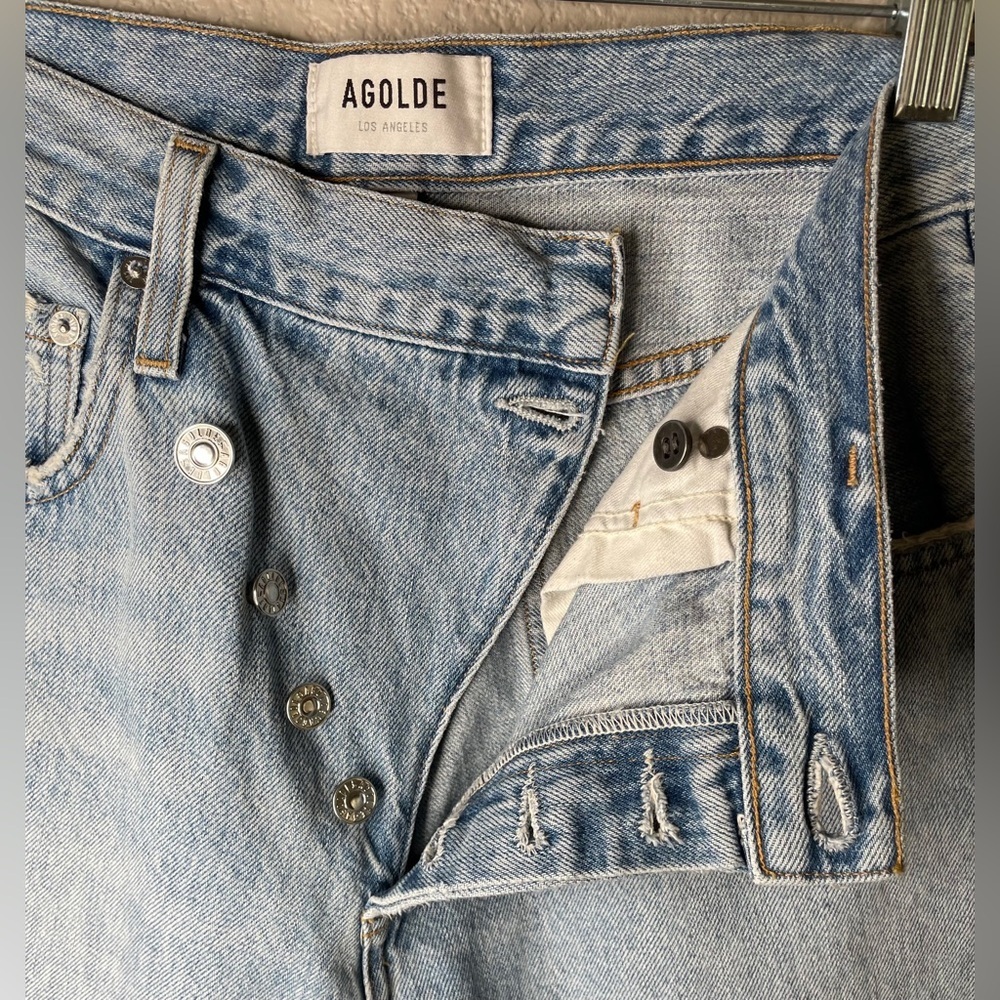 AGOLDE Criss Cross Upsized Jeans in Suburbia Size 25 Light Wash Denim - Picture 8 of 11